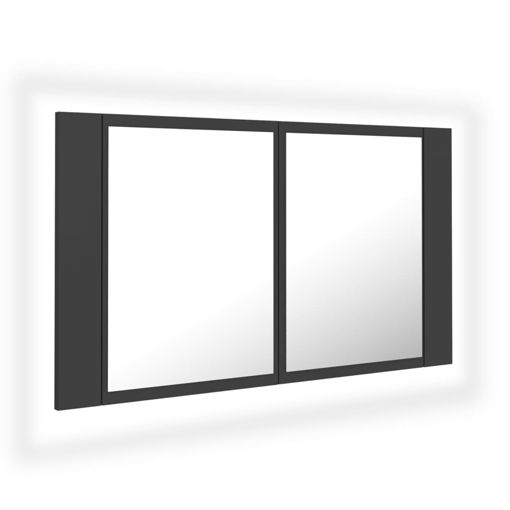 Kylpyhuoneen LED peilikaappi harmaa 80x12x45 cm - Sisustajankoti.fi