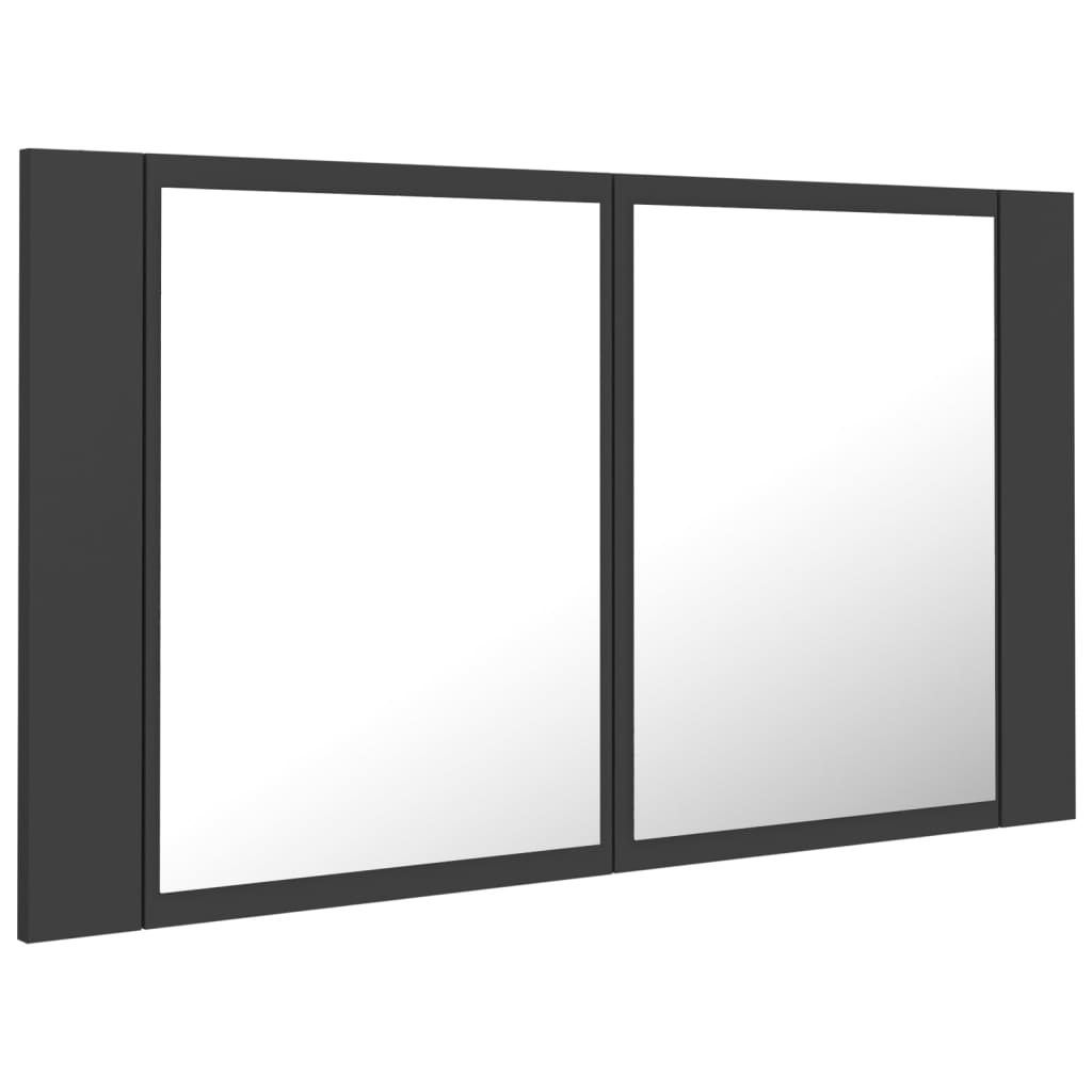 Kylpyhuoneen LED peilikaappi harmaa 80x12x45 cm - Sisustajankoti.fi