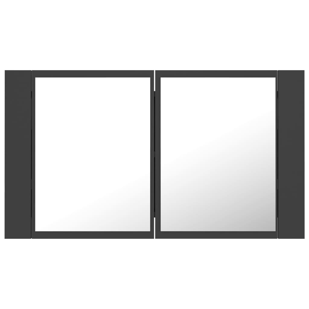Kylpyhuoneen LED peilikaappi harmaa 80x12x45 cm - Sisustajankoti.fi