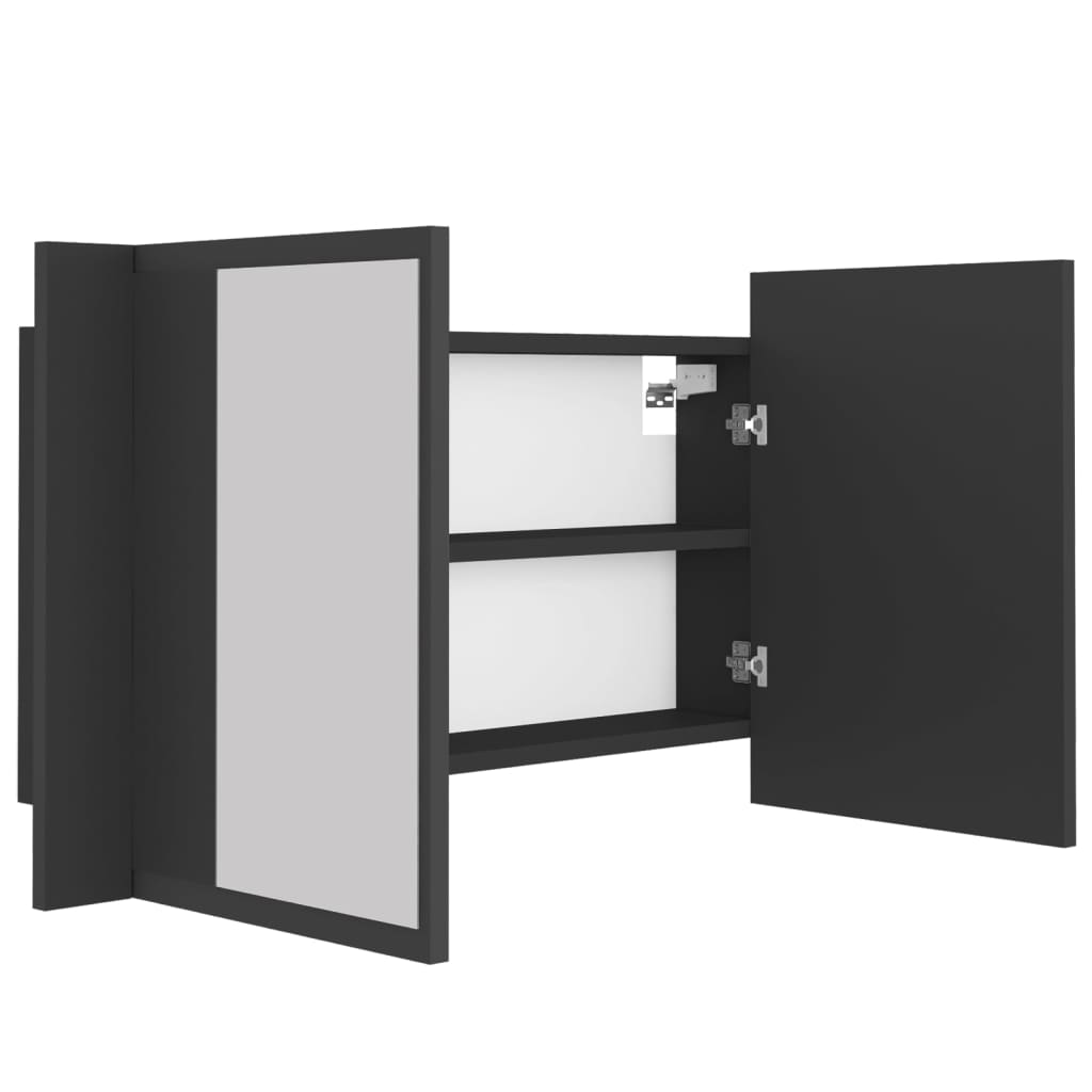 Kylpyhuoneen LED peilikaappi harmaa 80x12x45 cm - Sisustajankoti.fi