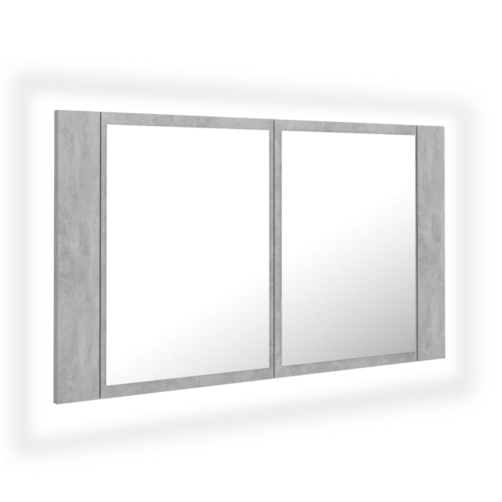 Kylpyhuoneen LED peilikaappi betoninharmaa 80x12x45 cm - Sisustajankoti.fi