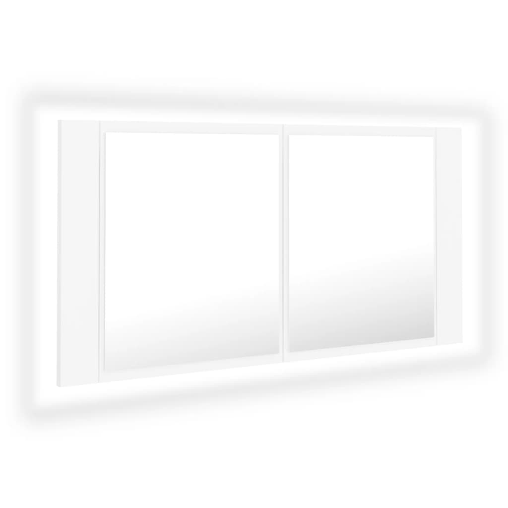 Kylpyhuoneen LED peilikaappi valkoinen 90x12x45 cm - Sisustajankoti.fi