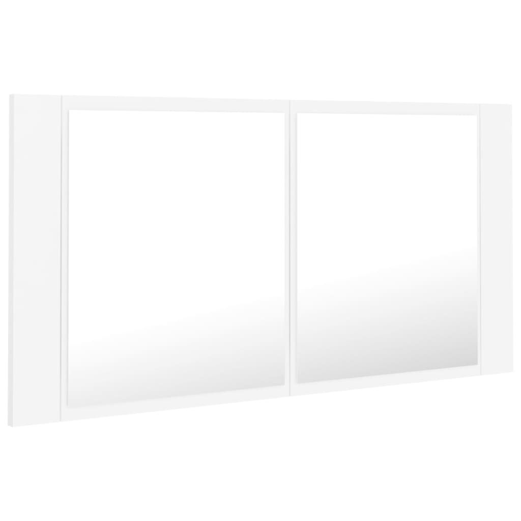 Kylpyhuoneen LED peilikaappi valkoinen 90x12x45 cm - Sisustajankoti.fi
