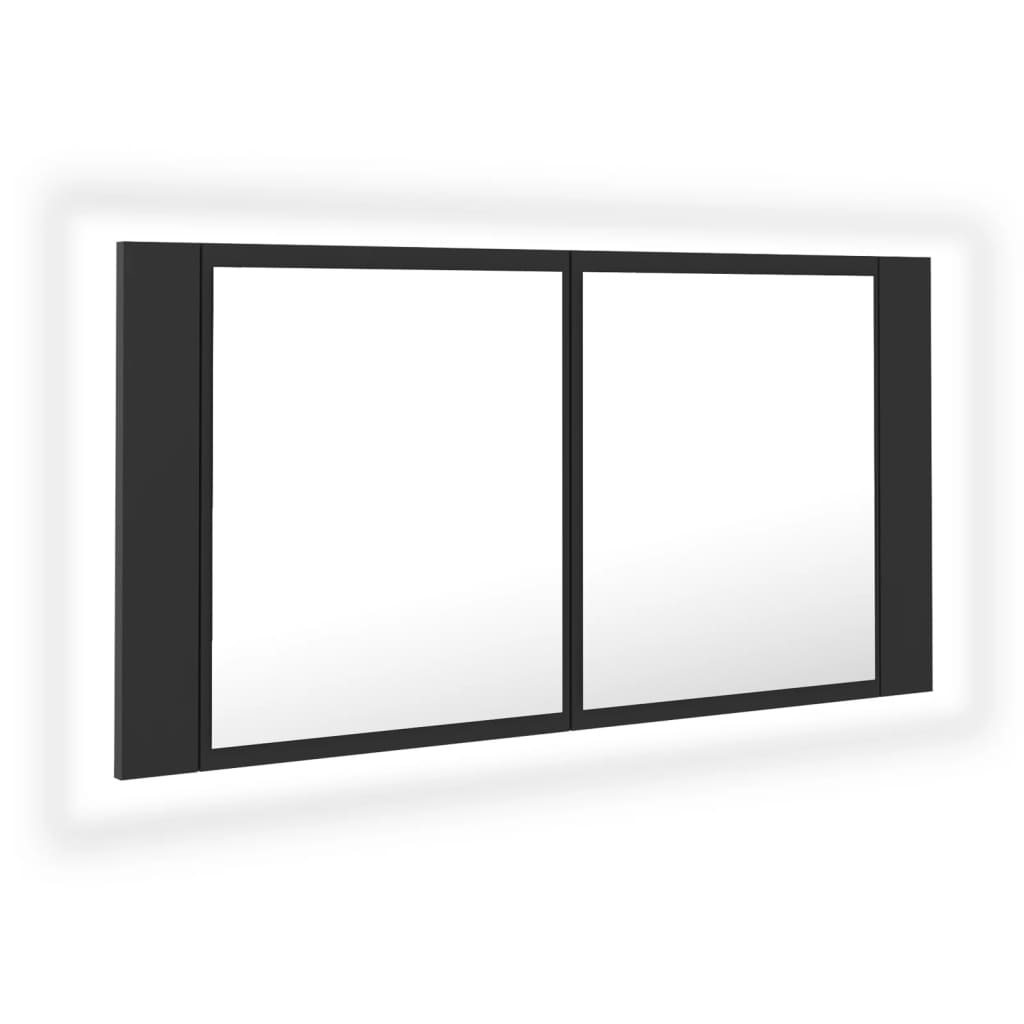 Kylpyhuoneen LED peilikaappi harmaa 90x12x45 cm - Sisustajankoti.fi