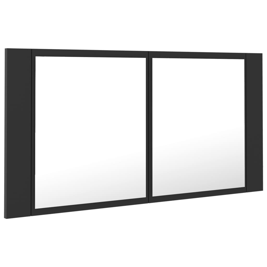 Kylpyhuoneen LED peilikaappi harmaa 90x12x45 cm - Sisustajankoti.fi