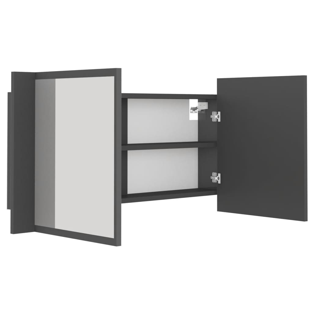 Kylpyhuoneen LED peilikaappi harmaa 90x12x45 cm - Sisustajankoti.fi