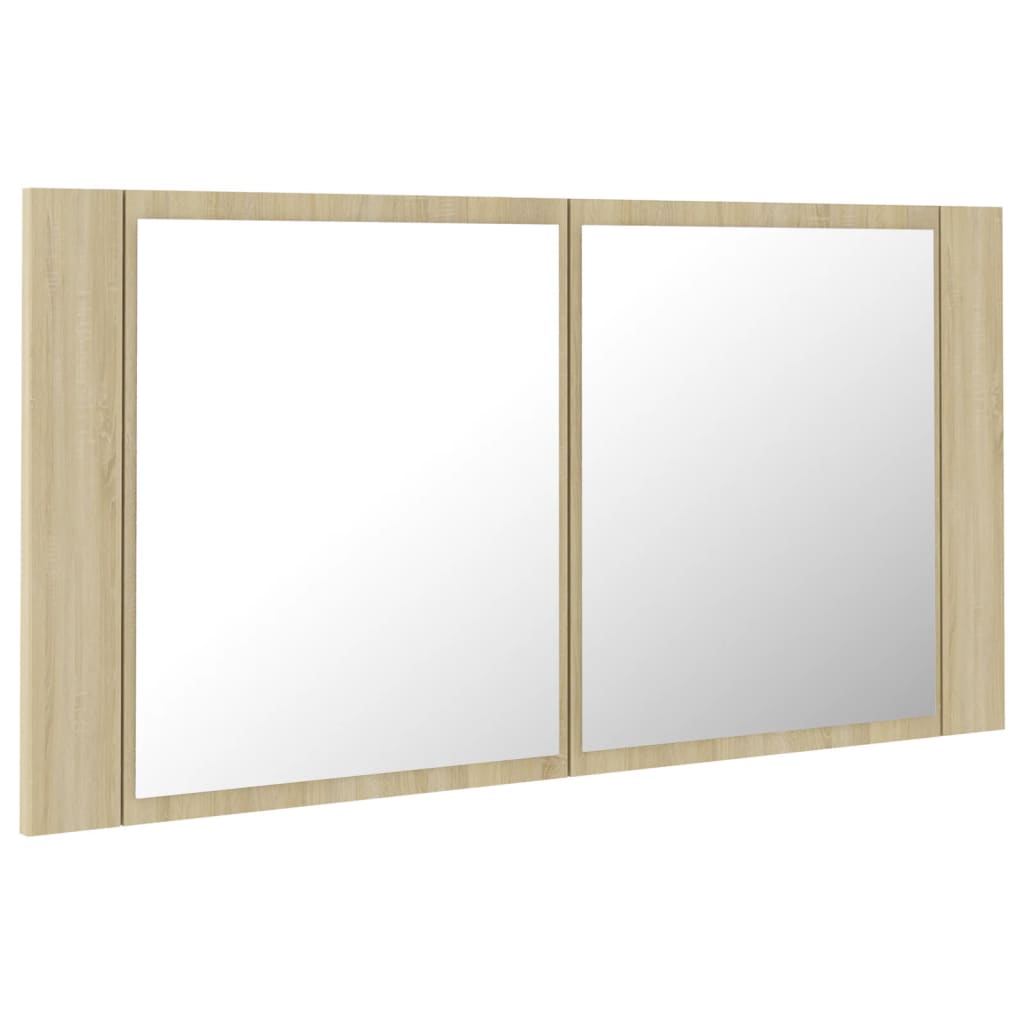 Kylpyhuoneen LED peilikaappi Sonoma tammi 90x12x45 cm - Sisustajankoti.fi