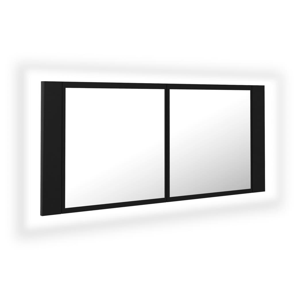 Kylpyhuoneen LED peilikaappi musta 100x12x45 cm - Sisustajankoti.fi