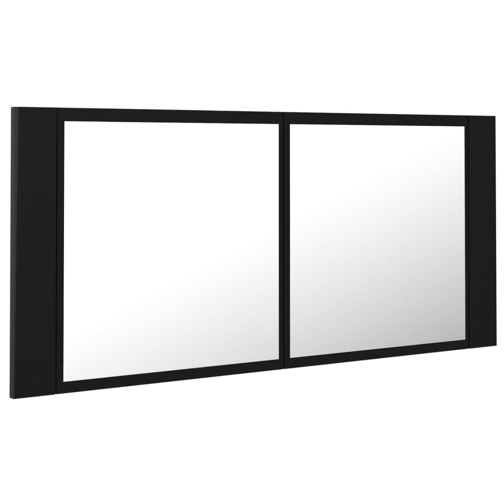 Kylpyhuoneen LED peilikaappi musta 100x12x45 cm - Sisustajankoti.fi