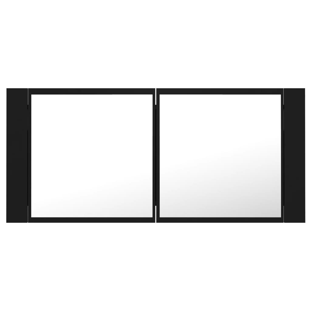 Kylpyhuoneen LED peilikaappi musta 100x12x45 cm - Sisustajankoti.fi
