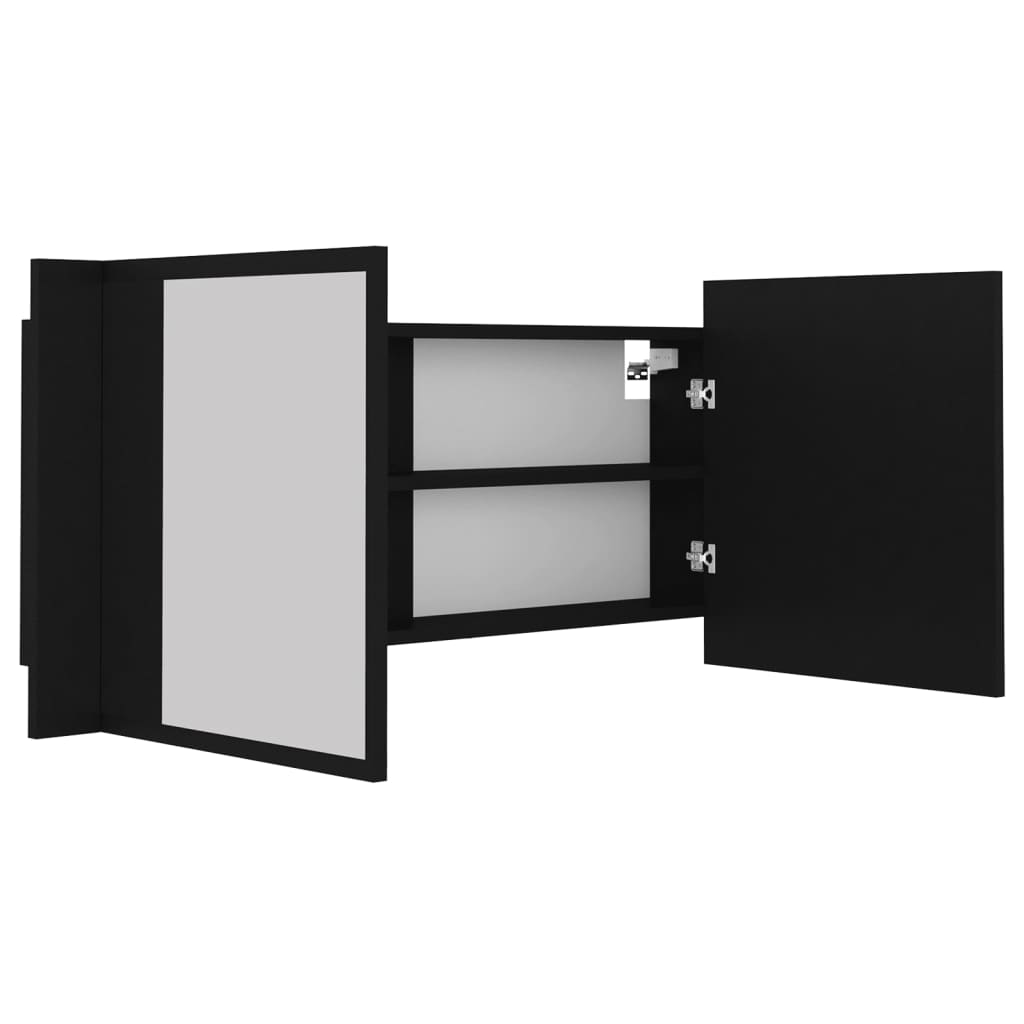Kylpyhuoneen LED peilikaappi musta 100x12x45 cm - Sisustajankoti.fi