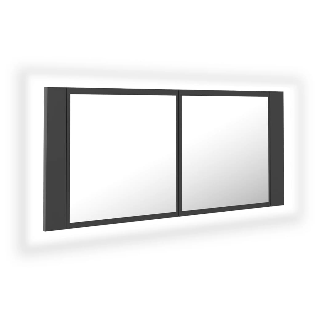 Kylpyhuoneen LED peilikaappi harmaa 100x12x45 cm - Sisustajankoti.fi