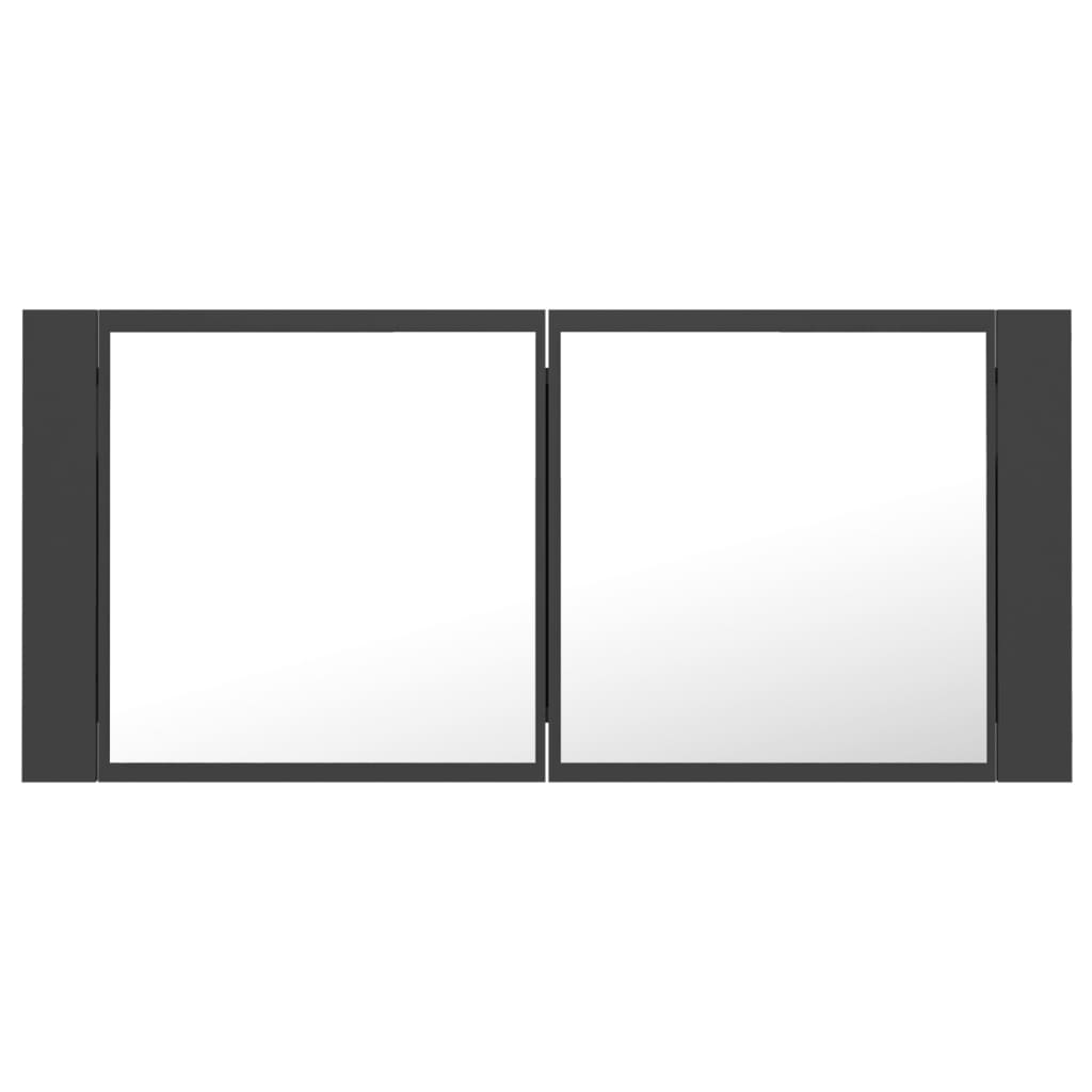 Kylpyhuoneen LED peilikaappi harmaa 100x12x45 cm - Sisustajankoti.fi