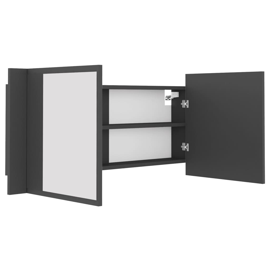 Kylpyhuoneen LED peilikaappi harmaa 100x12x45 cm - Sisustajankoti.fi
