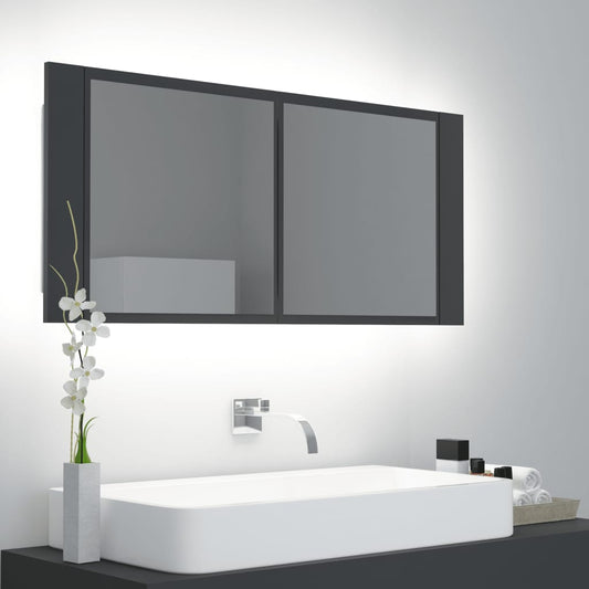Kylpyhuoneen LED peilikaappi harmaa 100x12x45 cm - Sisustajankoti.fi