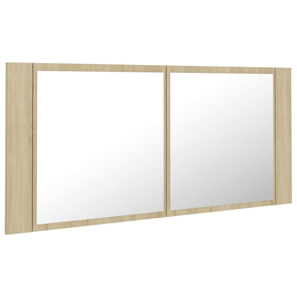 Kylpyhuoneen LED peilikaappi Sonoma tammi 100x12x45 cm - Sisustajankoti.fi