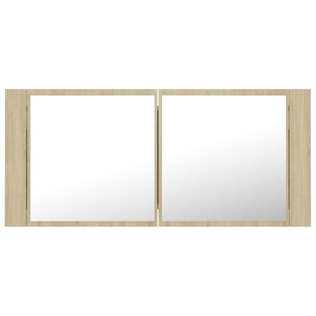 Kylpyhuoneen LED peilikaappi Sonoma tammi 100x12x45 cm - Sisustajankoti.fi