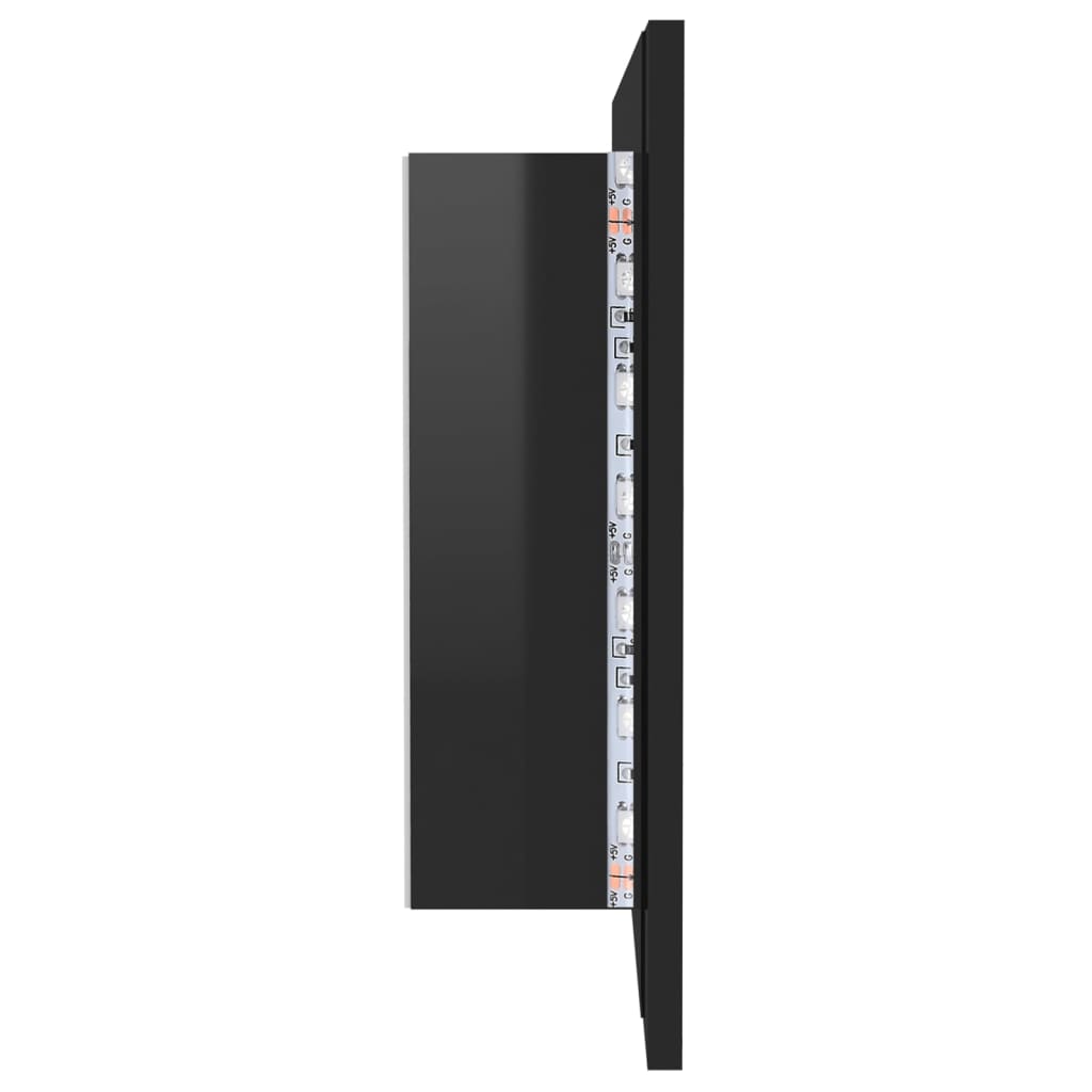 Kylpyhuoneen LED peilikaappi korkeakiilto musta 100x12x45 cm - Sisustajankoti.fi