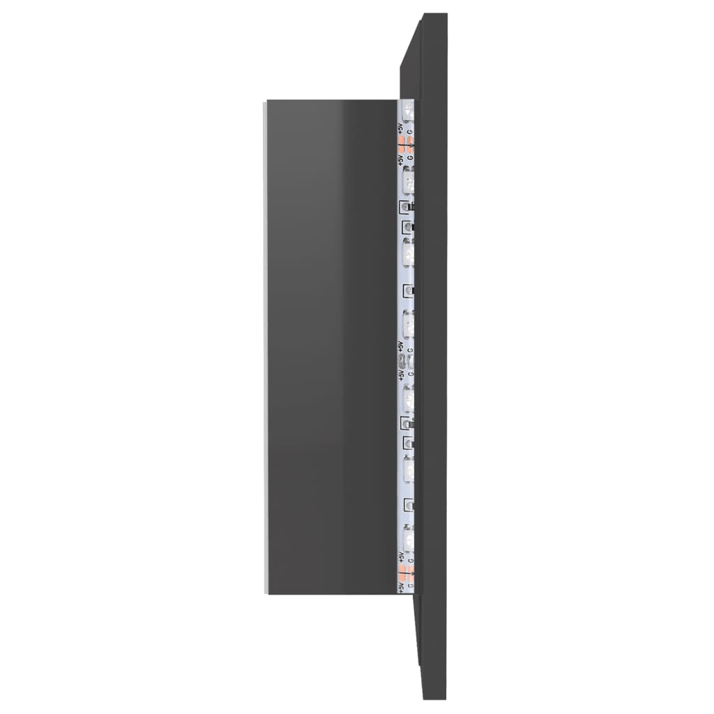 Kylpyhuoneen LED peilikaappi korkeakiilto harmaa 100x12x45 cm - Sisustajankoti.fi