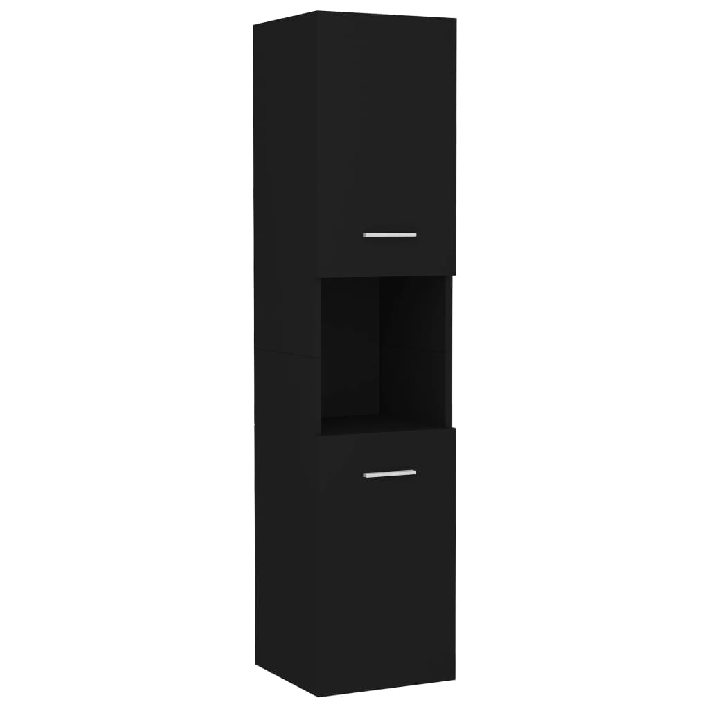 Kylpyhuonekaappi musta 30x30x130 cm - Sisustajankoti.fi