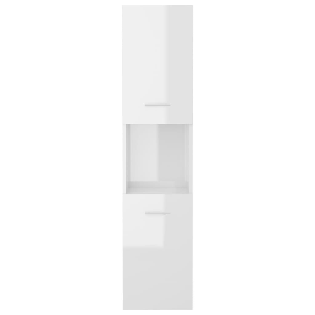 Kylpyhuonekaappi korkeakiilto valkoinen 30x30x130 cm - Sisustajankoti.fi