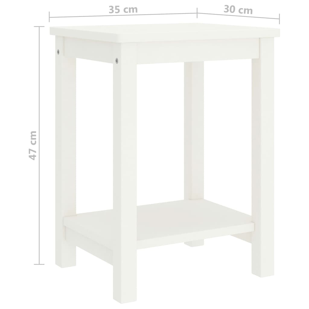 Yöpöytä valkoinen 35x30x47 cm täysi mänty - Sisustajankoti.fi