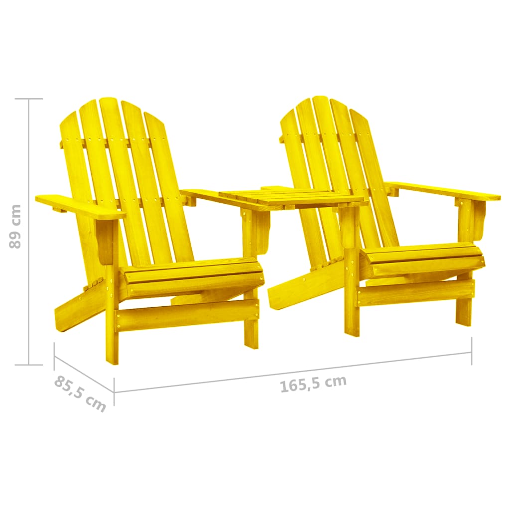 Adirondack-puutarhatuoli täysi kuusi keltainen - Sisustajankoti.fi