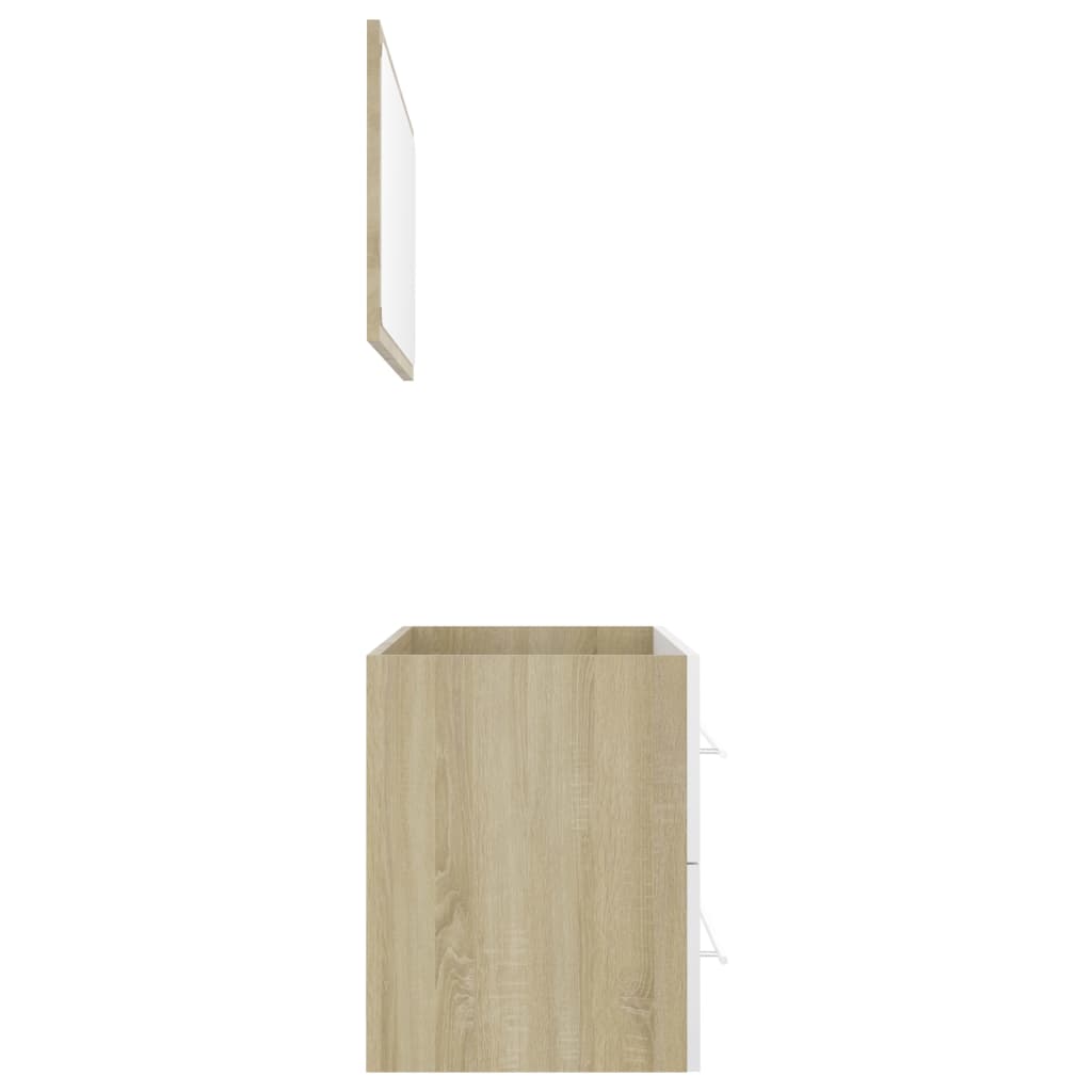 2-osainen kylpyhuonekalustesarja valk./Sonoma-tammi lastulevy - Sisustajankoti.fi