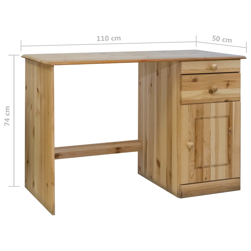 Työpöytä vetolaatikoilla 110x50x74 cm täysi mänty - Sisustajankoti.fi