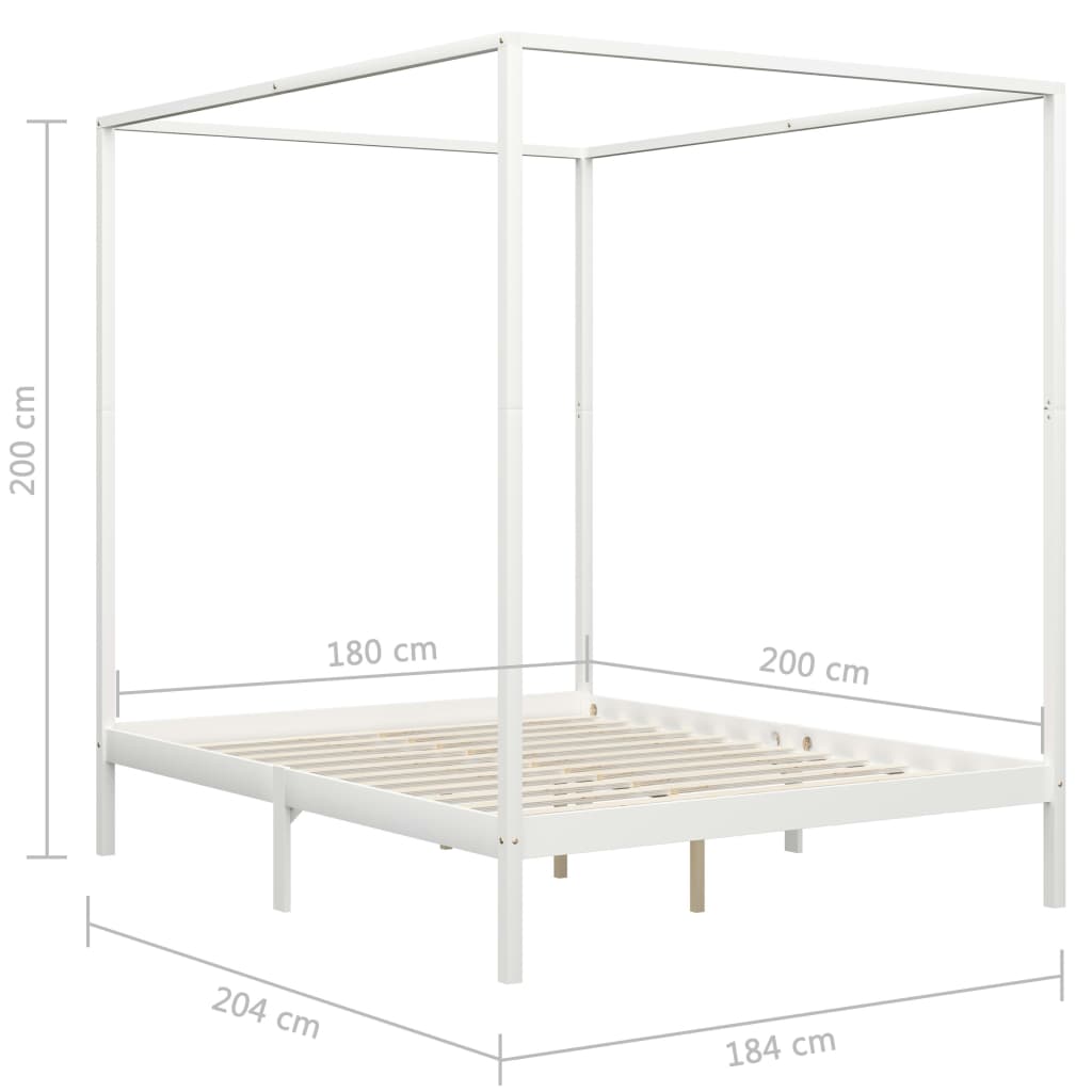 Pylvässänky 4 vetolaatikolla valkoinen täysi mänty 180x200cm - Sisustajankoti.fi