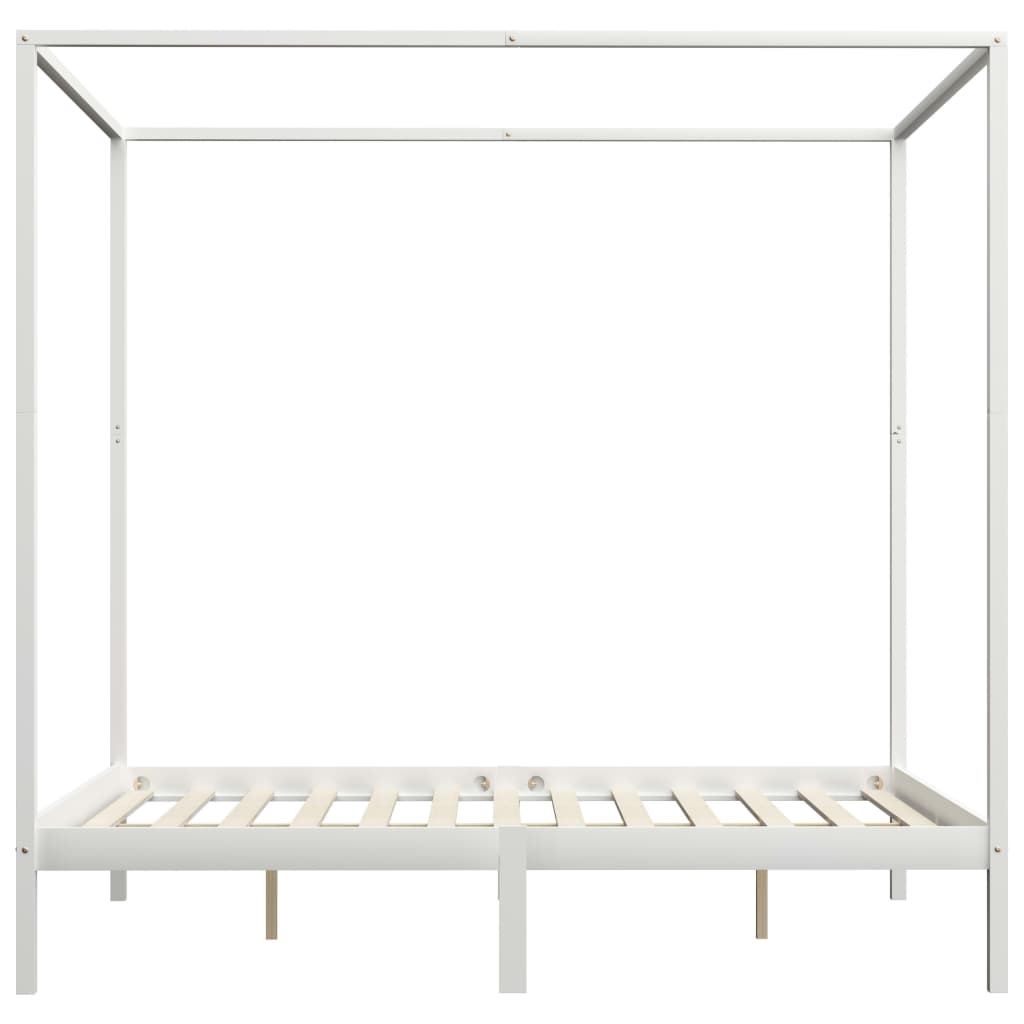 Pylvässänky 4 vetolaatikolla valkoinen täysi mänty 180x200cm - Sisustajankoti.fi