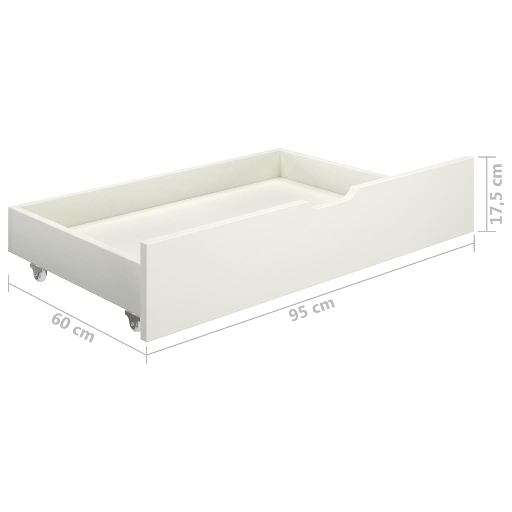 Sängynrunko 4 vetolaatikolla valkoinen täysi mänty 180x200 cm - Sisustajankoti.fi