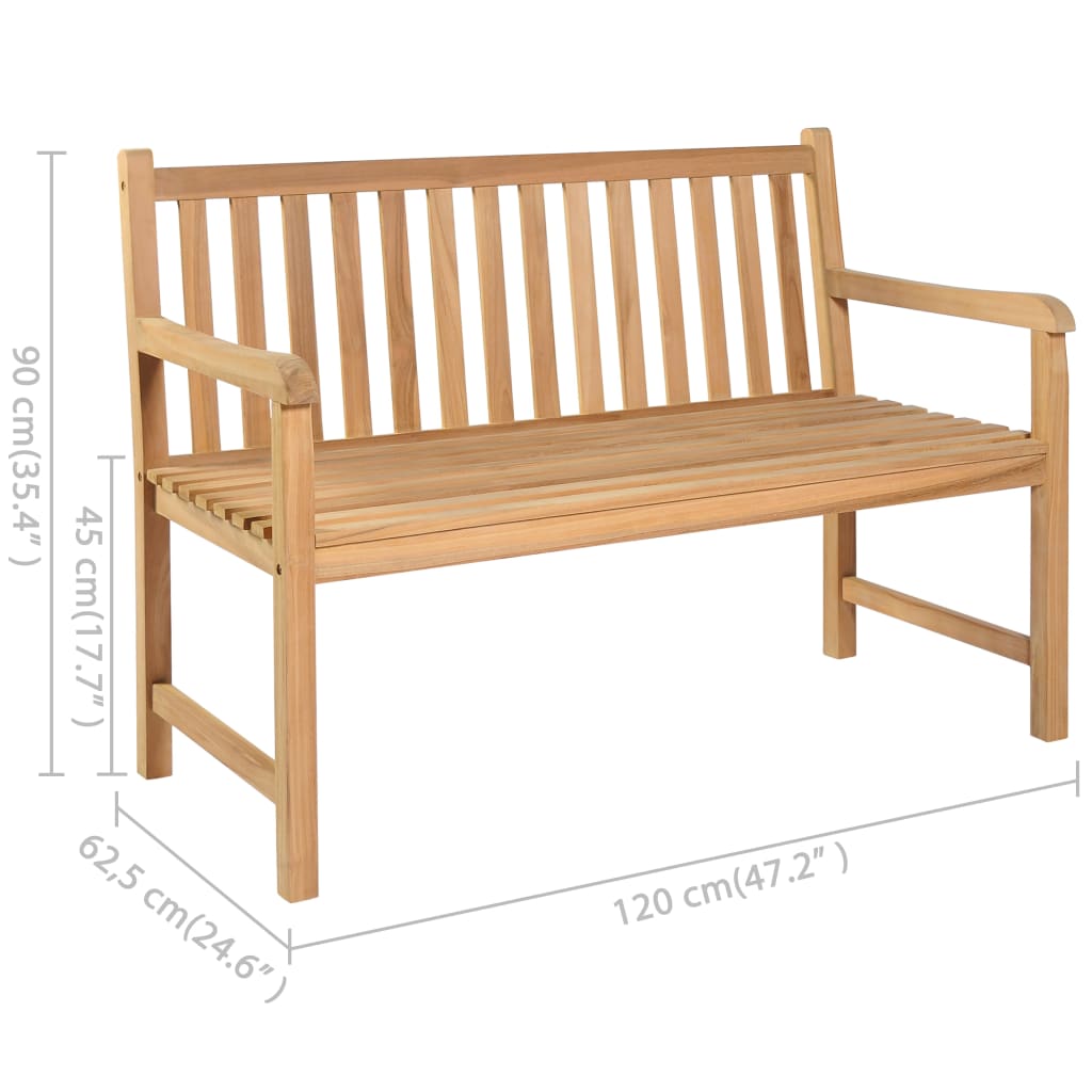 Puutarhapenkki 120 cm antrasiitti tyyny 120 cm täysi tiikki - Sisustajankoti.fi