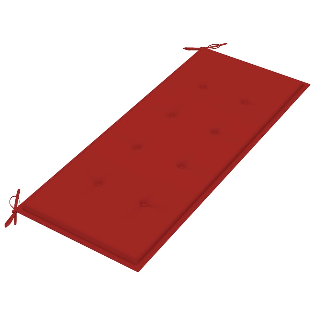 Puutarhapenkki punainen tyyny 120 cm täysi tiikki - Sisustajankoti.fi