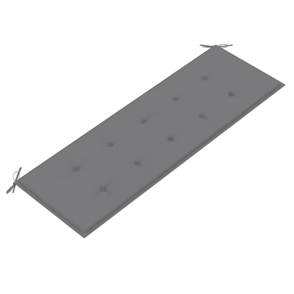 Puutarhapenkki harmaat tyyny 150 cm täysi tiikki - Sisustajankoti.fi