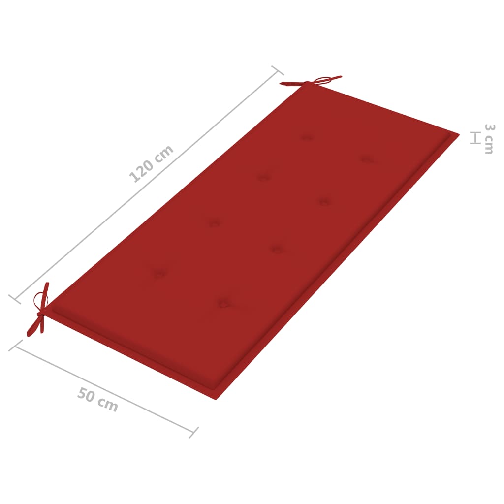 Pinottava puutarhapenkki tyynyllä 128,5 cm täysi tiikki - Sisustajankoti.fi