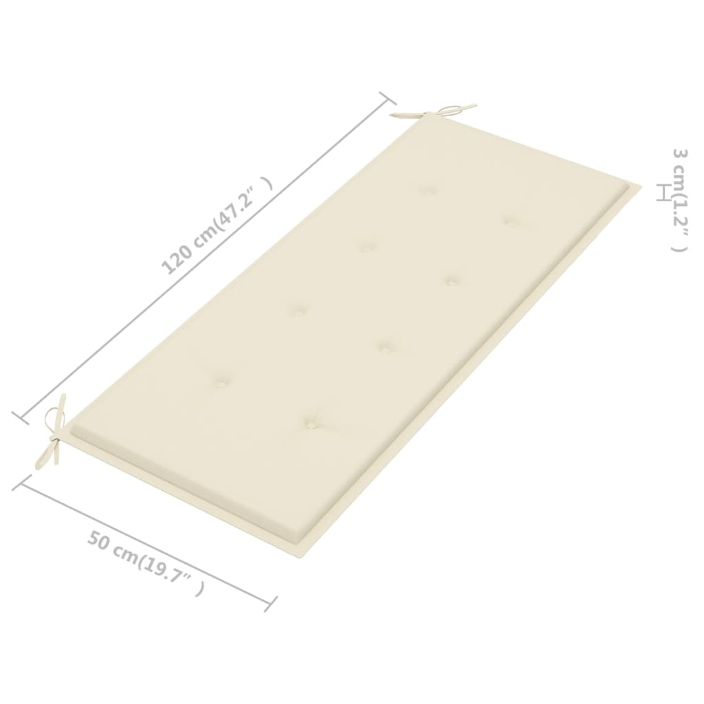 Puutarhapenkki tyynyllä 120 cm akasiapuu - Sisustajankoti.fi