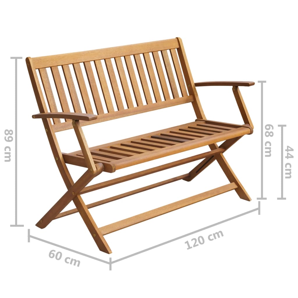 Puutarhapenkki tyynyllä 120 cm akasiapuu - Sisustajankoti.fi