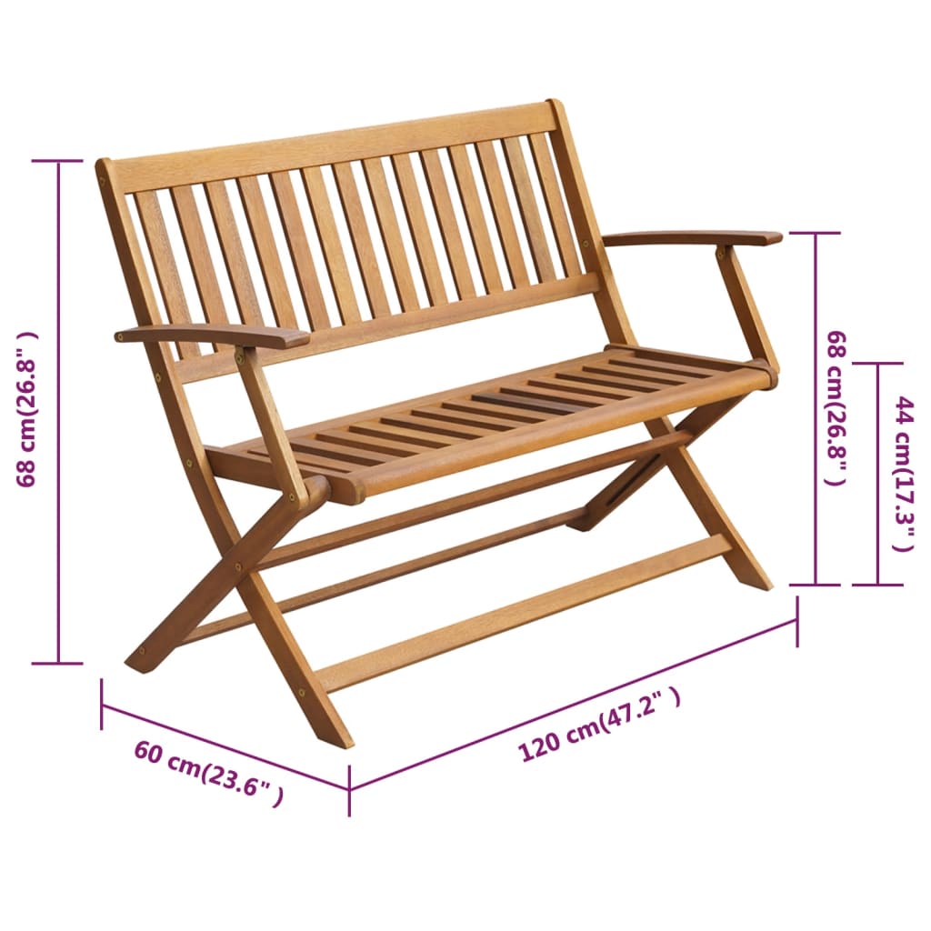 Puutarhapenkki tyynyllä 120 cm täysi akasiapuu - Sisustajankoti.fi