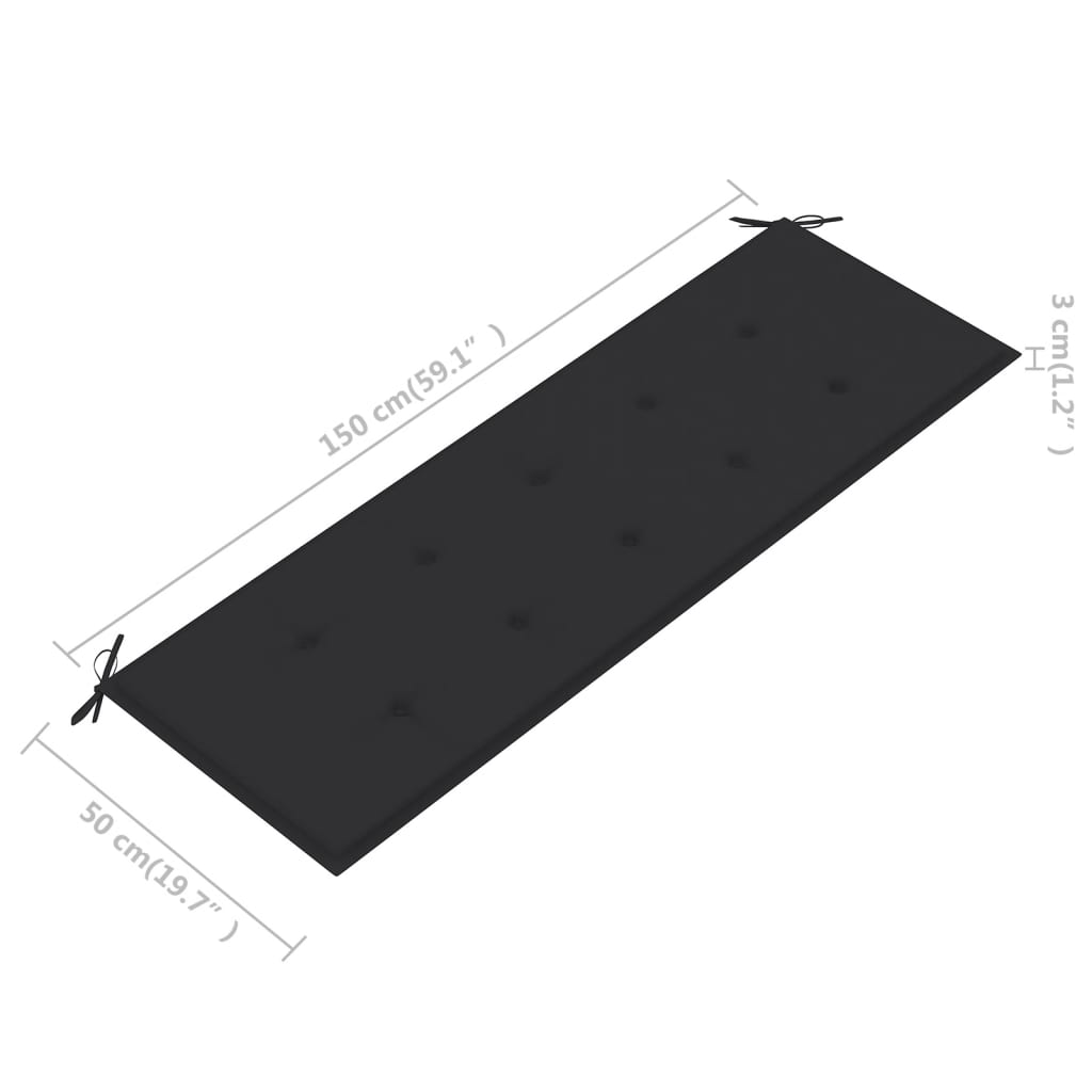 Puutarhapenkki tyynyllä 157 cm akasiapuu - Sisustajankoti.fi
