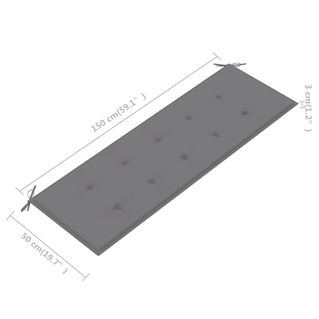 Puutarhapenkki tyynyllä 157 cm täysi akasiapuu - Sisustajankoti.fi