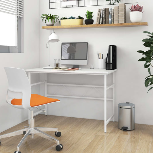 Tietokonepöytä valkoinen 105x55x72 cm MDF/metalli - Sisustajankoti.fi
