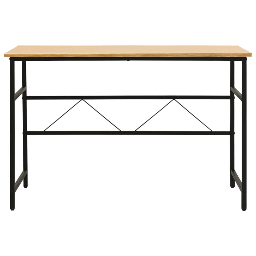 Tietokonepöytä musta ja vaalea tammi 105x55x72 cm MDF/metalli - Sisustajankoti.fi
