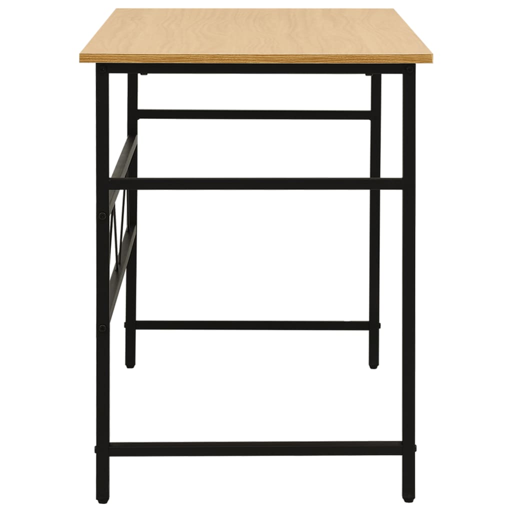Tietokonepöytä musta ja vaalea tammi 105x55x72 cm MDF/metalli - Sisustajankoti.fi