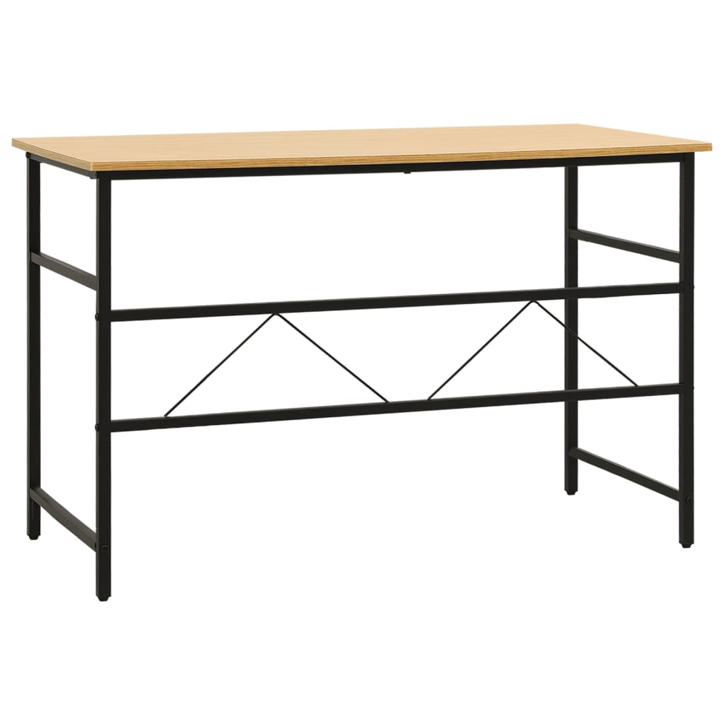 Tietokonepöytä musta ja vaalea tammi 105x55x72 cm MDF/metalli - Sisustajankoti.fi