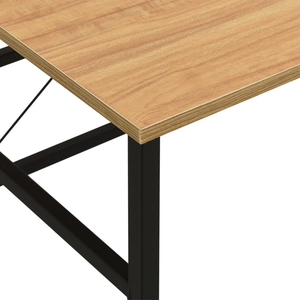 Tietokonepöytä musta ja vaalea tammi 105x55x72 cm MDF/metalli - Sisustajankoti.fi