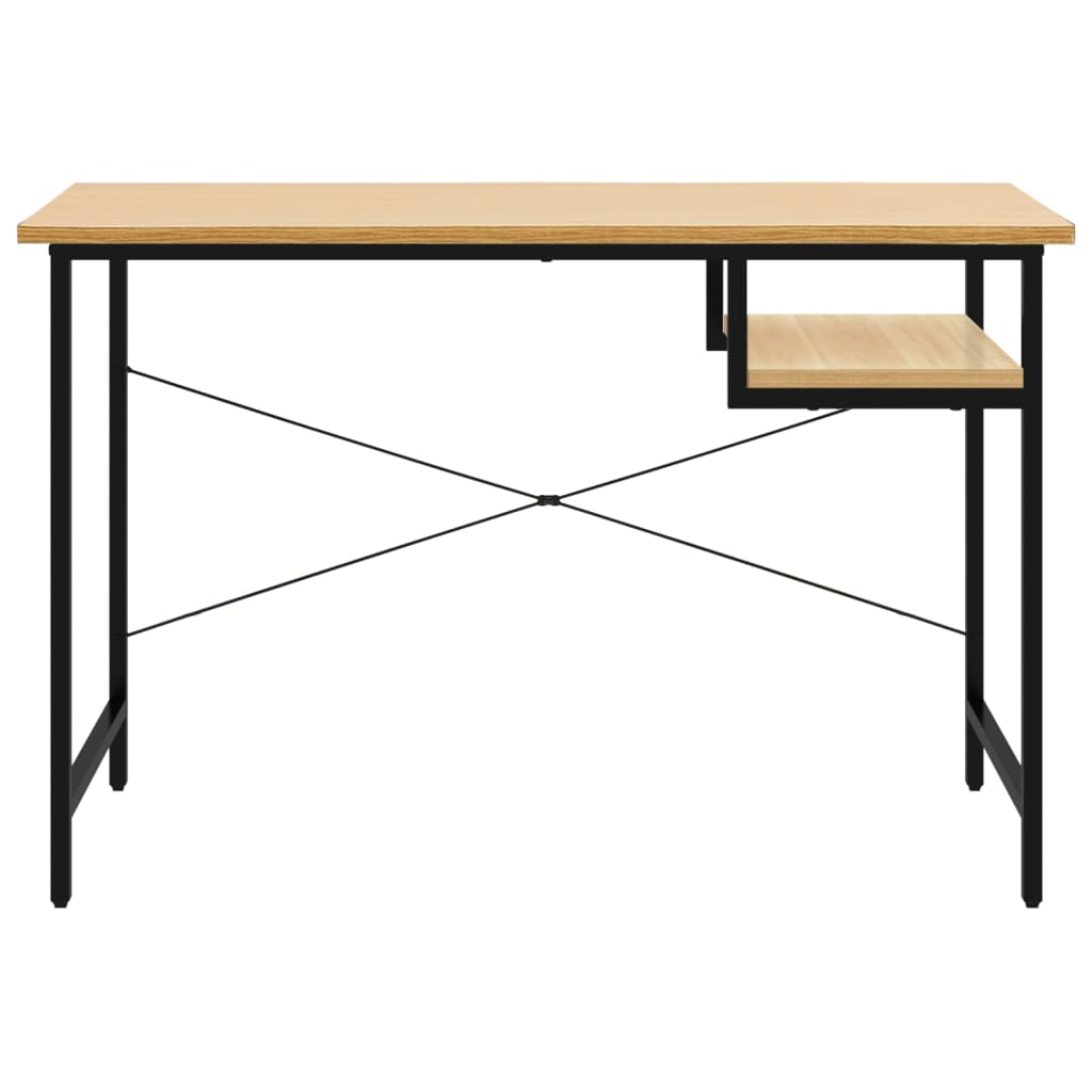 Tietokonepöytä musta ja vaalea tammi 105x55x72 cm MDF/metalli - Sisustajankoti.fi
