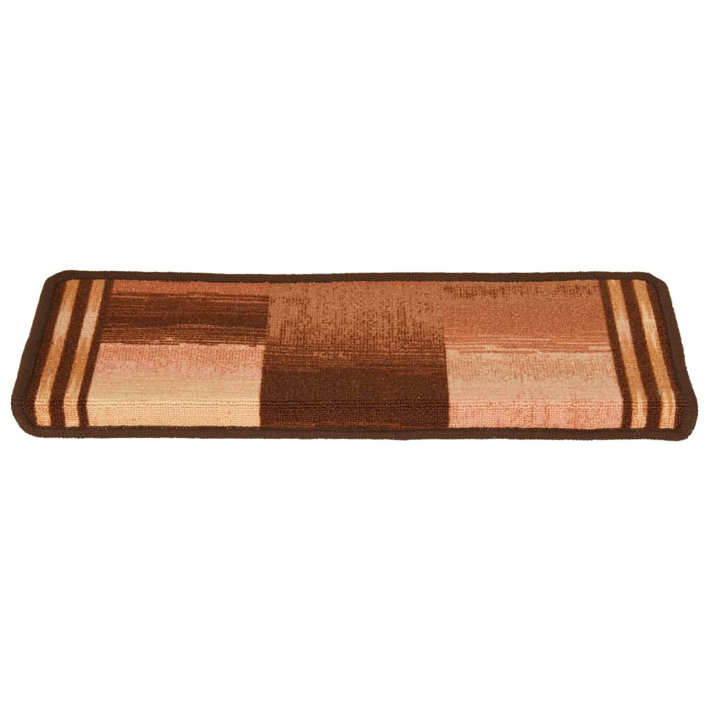 Itsekiinnittyvät porrasmatot 15 kpl 65x25 cm ruskea - Sisustajankoti.fi