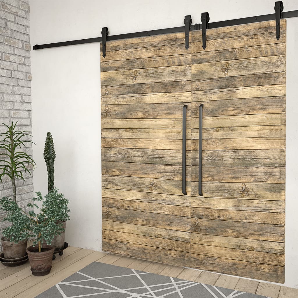 Liukuoven asennussarja 2 kpl 200 cm teräs musta - Sisustajankoti.fi