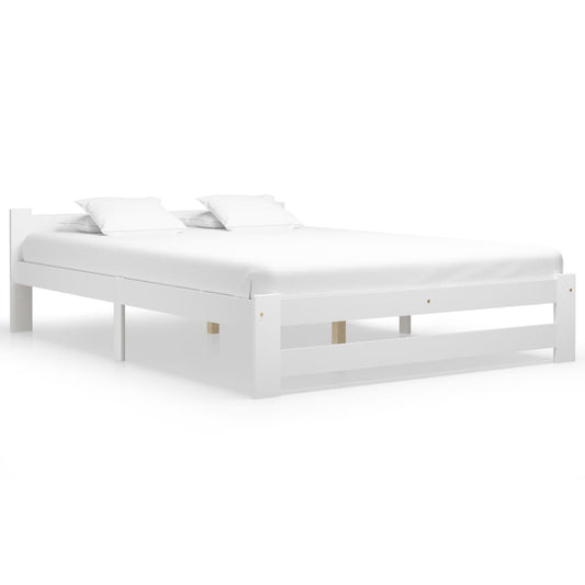 Sängynrunko valkoinen täysi mänty 160x200 cm - Sisustajankoti.fi